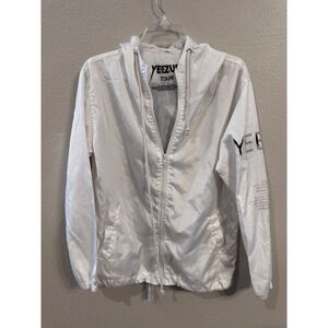 Yeezus Tour Windbreaker Jacket Full Zip White Lightweight Coat